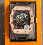 Rose Gold Richard Mille RM35-01 Replica Watch With Diamonds
